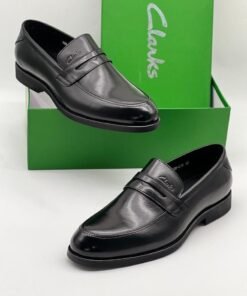 Black Leather Clarks