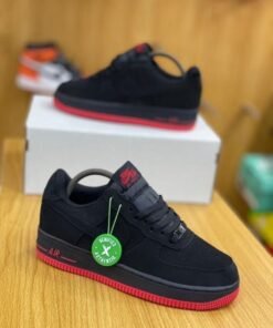 Alternative view of Nike Air Force 1 “Red Button” – Black Edition