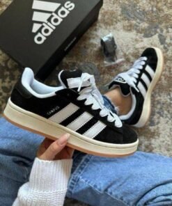 Alternative view of Adidas Campus 00s – Core Black & Cloud White Suede Sneakers